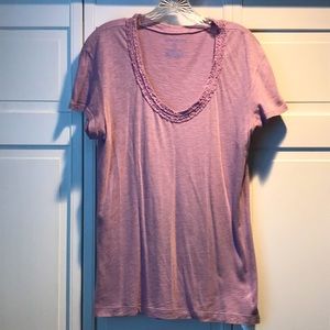 EDDIE BAUER Lilac Scoop Neck Beaded Shirt